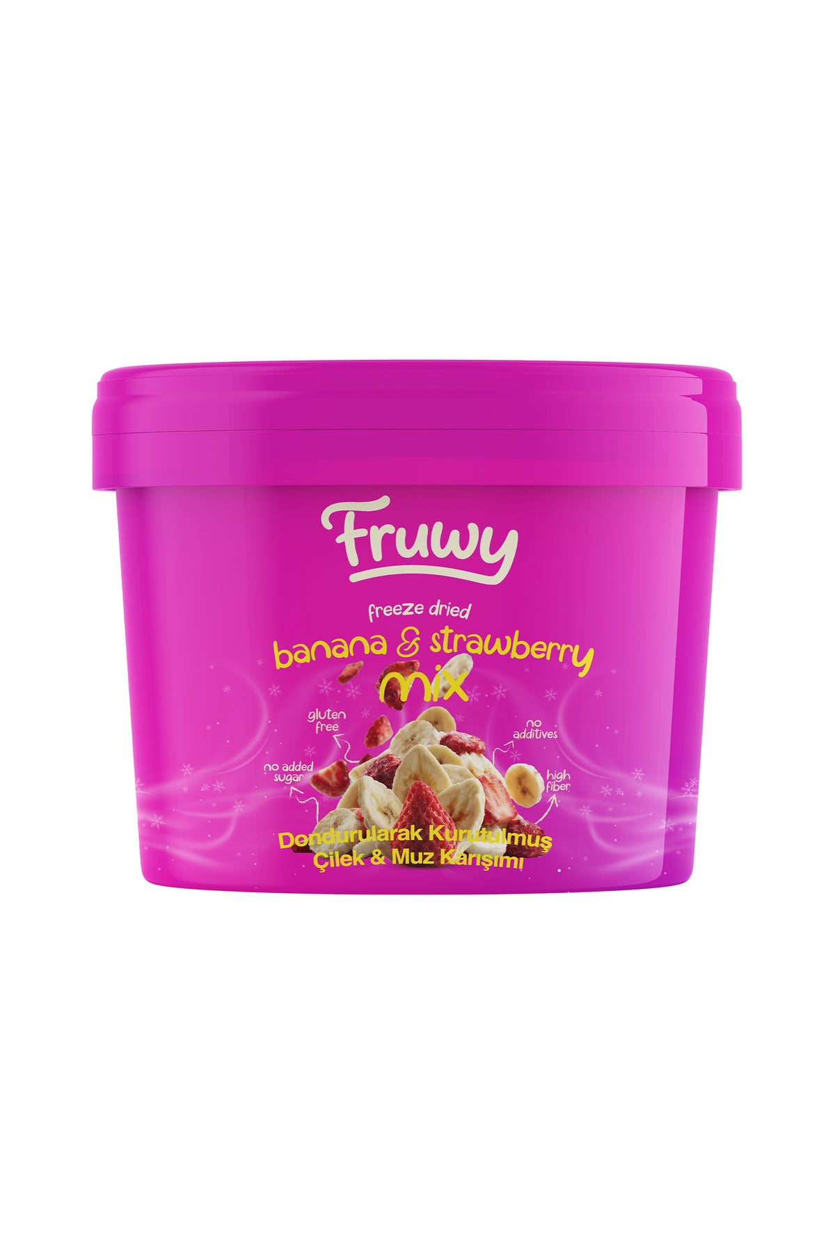Freeze Dried Muz Çilek Mix Kova (Dondurularak Kurutulmuş Muz Çilek Mix)