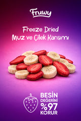 Freeze Dried Muz Çilek Mix Kova (Dondurularak Kurutulmuş Muz Çilek Mix)